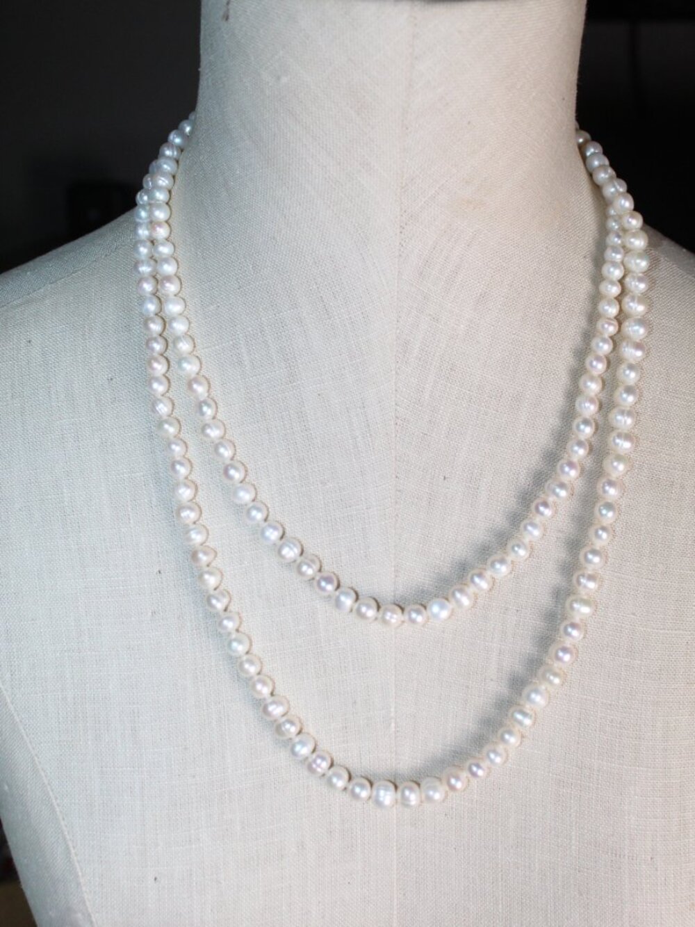 48" Long 6mm Freshwater Pearl Single Strand Necklace